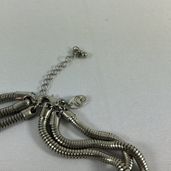 Charming Charlie 3 Tier Necklace Mixed Metal Silver Tone Snake Chain Gold Tone - Picture 7 of 9